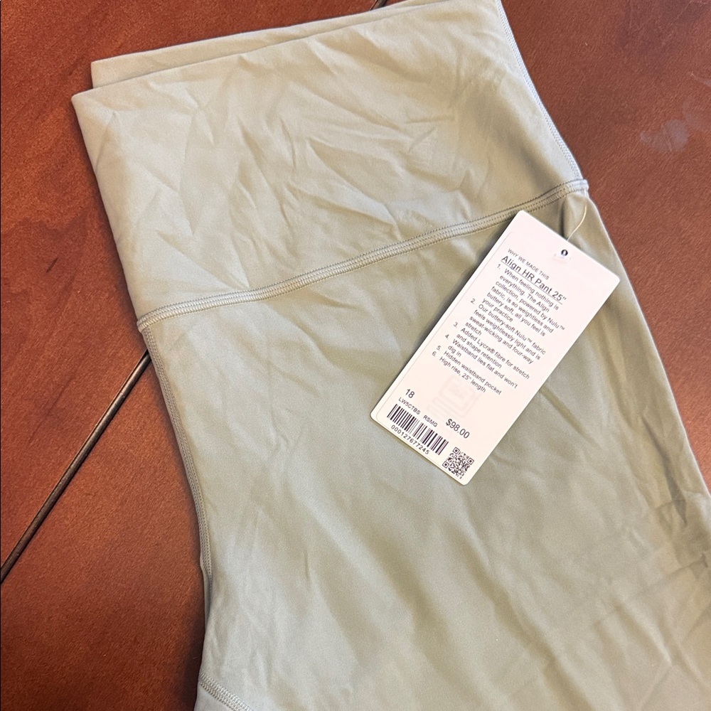 High-Waisted Light Green NWT Align HR Pants 25” Lululemon